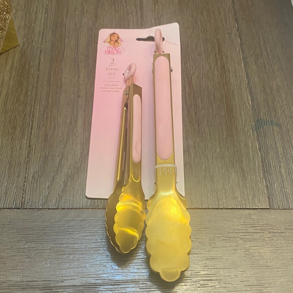 Paris Hilton Gold and Pink Tong Set